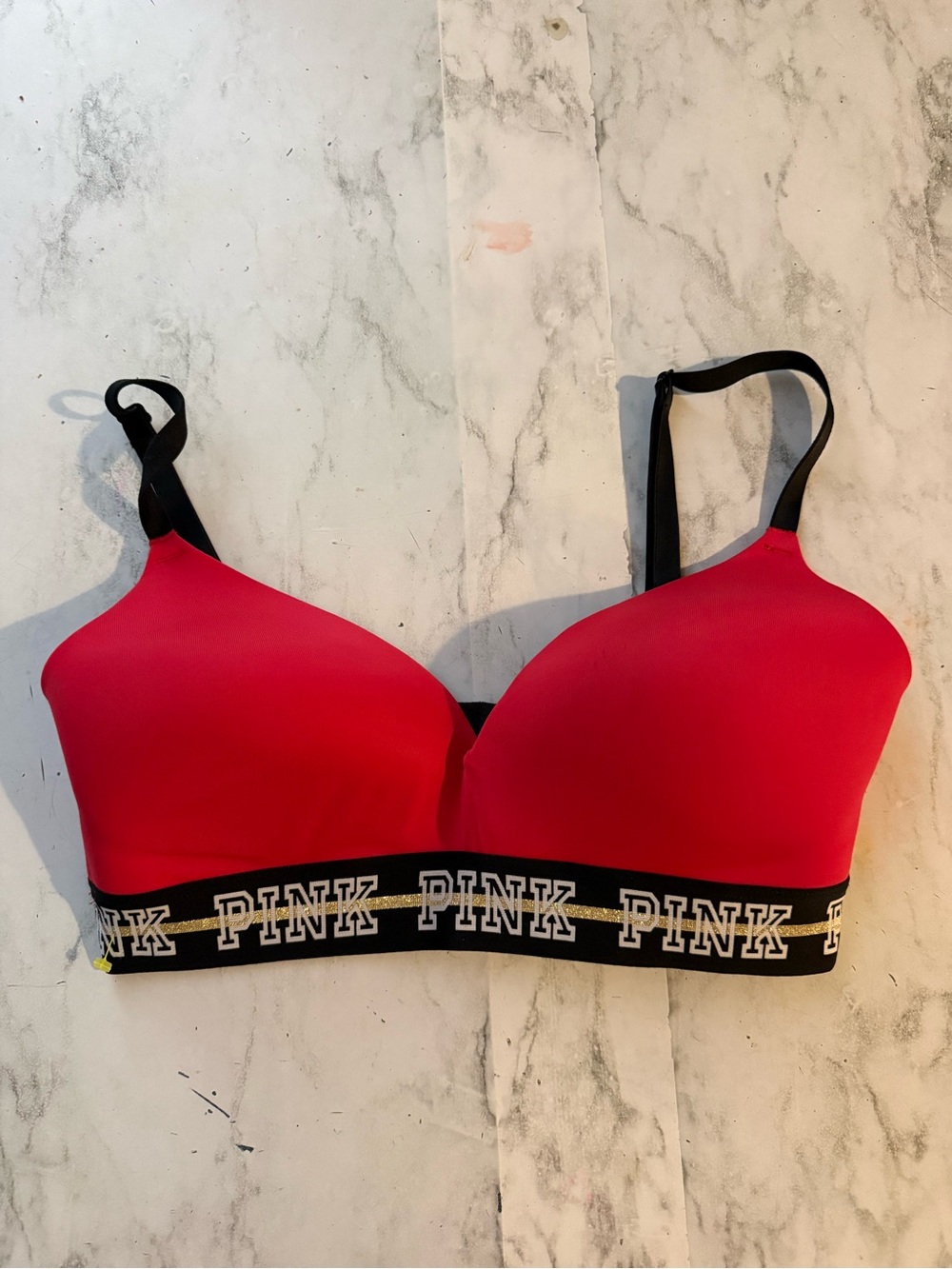 PINK Victoria's Secret Seamless Push-Up Bra in red 34D